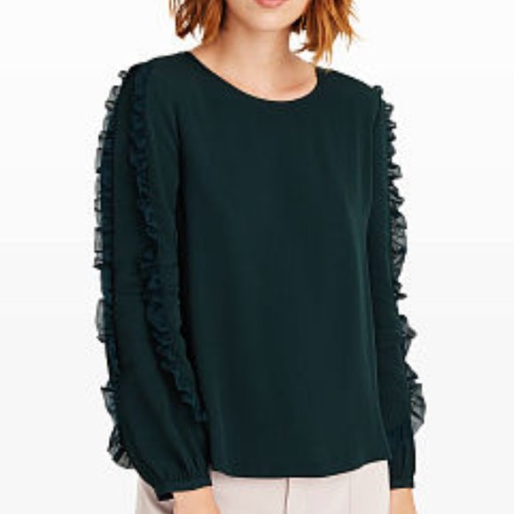 Evangah top, Club Monaco, size M, forest green - Picture 1 of 2
